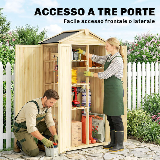 Wooden Garden Shed L0.93xW0.53xH1.68m