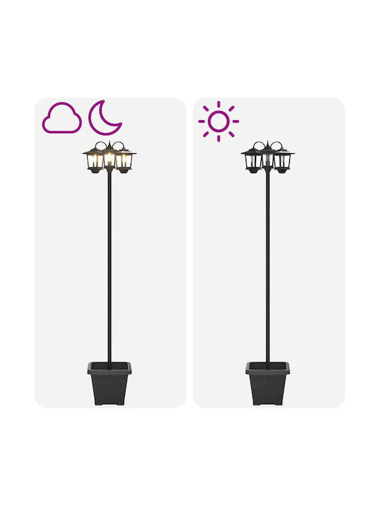 vidaXL Φωτιστικό Φαναράκι LED Εξωτερικού Χώρου με Θερμό Λευκό Φως Μαύρο