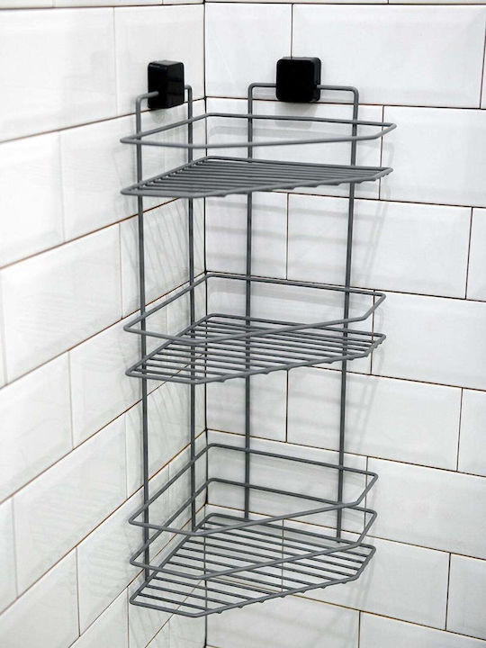 SteweHome Wall Mounted Bathroom Shelf Metallic Grey
