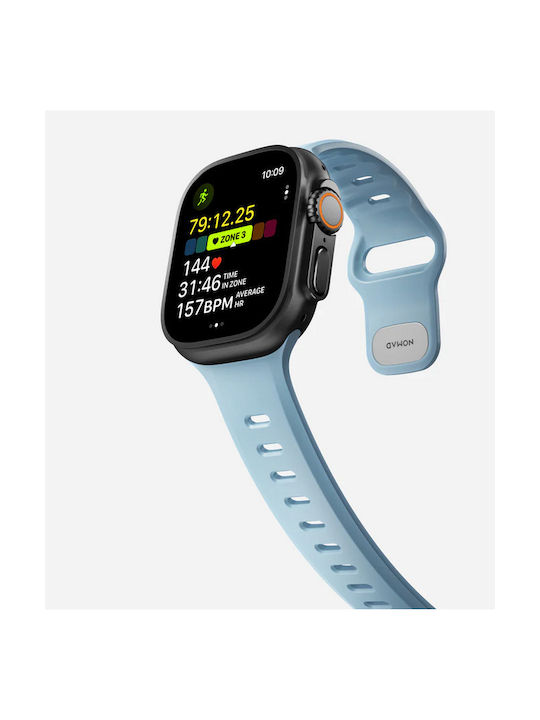Nomad Tempo Waterproof Fkm Silicone Aluminum Strap Pin Optimized Apple Watch Ultra Series 49mm Tidal Blue Nm009742858