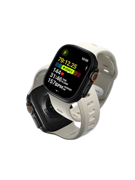 Nomad Tempo Waterproof Fkm Silicone Aluminum Strap Pin Optimized Apple Watch Ultra Series 49mm Driftwood Beige Nm009773858