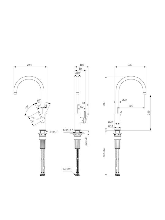 Ideal Standard Ceraline Πάγκου Ideal Standard Ceraline Πάγκου