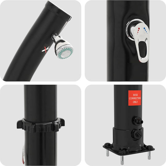 vidaXL Pool Shower Solar Made of PVC 216x15.5x216 cm Black
