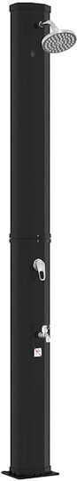 vidaXL Pool Shower Solar Made of PVC 217x18 cm Black
