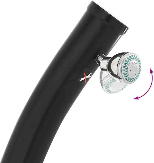 vidaXL Pool Shower Solar Made of PVC 216x15.5x216 cm Black