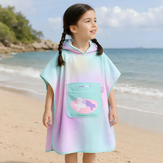 Παιδικό Πόντσο Θαλάσσης Κορίτσι Marckids Γατογοργόνα Κουκούλα & Τσέπη