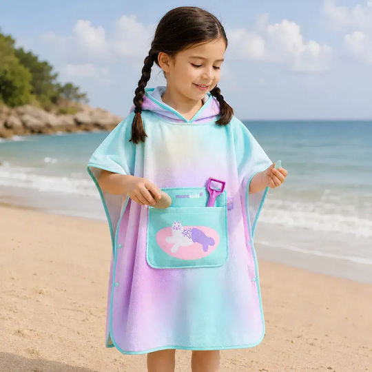 Παιδικό Πόντσο Θαλάσσης Κορίτσι Marckids Γατογοργόνα Κουκούλα & Τσέπη