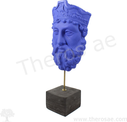 Poseidon Mask Ceramic 12.5 x 7 x 28.3cm Blue Roux Tabletop Decor