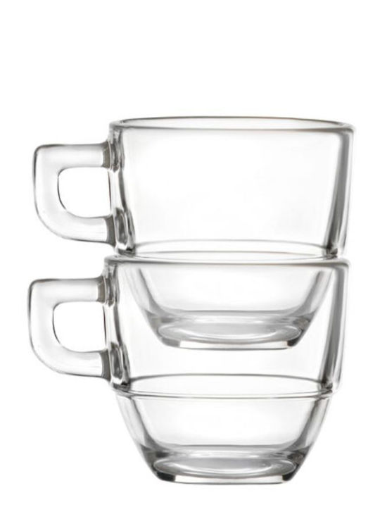 RCR Set Espresso Glas Tassen Braun 80ml 6 Stück