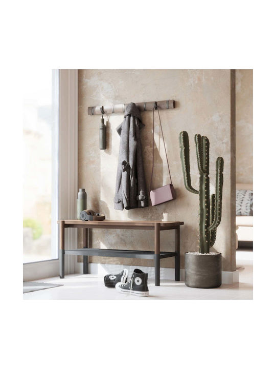 Umbra Wall Hanger Flip Wooden 8 Hooks Grey 81x7cm