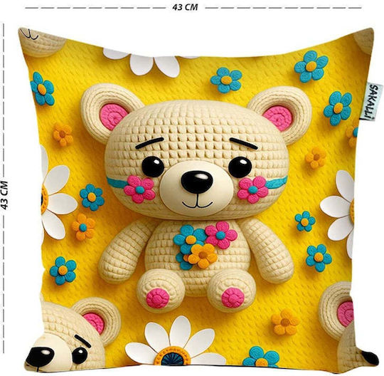 SteweHome Față De Pernă Decorativă Pentru Copii Galbenă