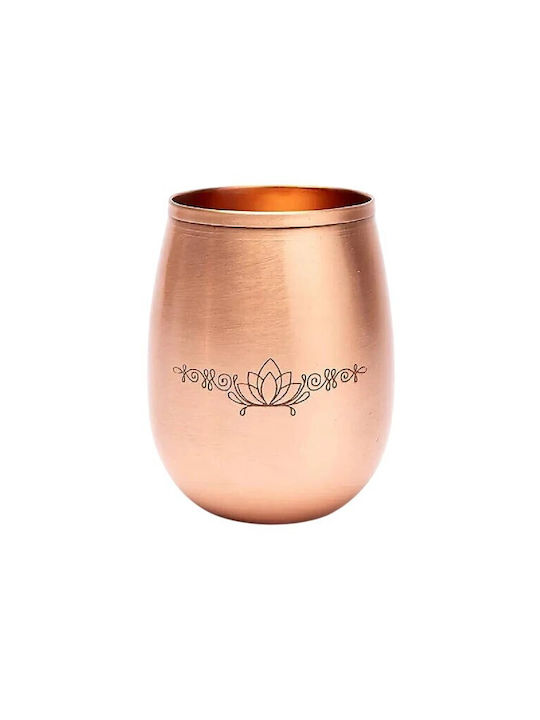 Kupfer Wasserbrille Lotus Design Handgefertigte Reine Kupferbrille 350ml