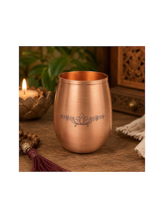 Kupfer Wasserbrille Lotus Design Handgefertigte Reine Kupferbrille 350ml