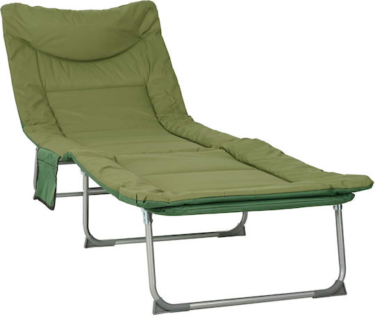 vidaXL vidaXL Green Foldable Steel Beach Sunbed