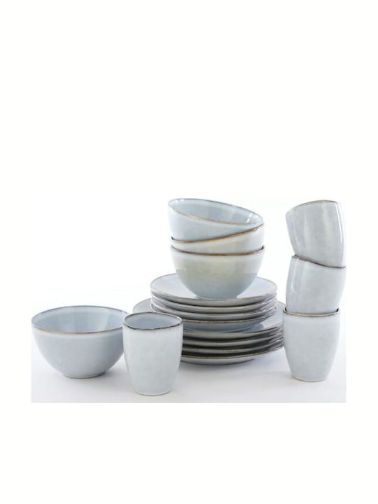 Mica Mica Gri Ceramică Set de Vase 16buc