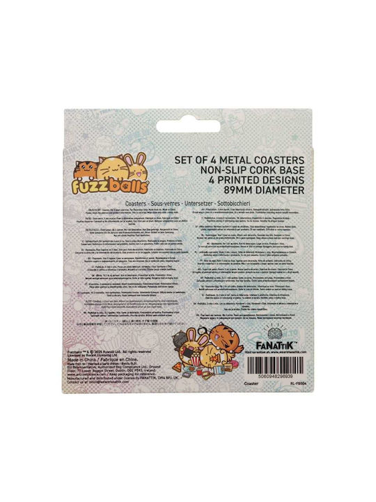 FaNaTtik Fuzzballs Σουβέρ Ξύλινο 4τμχ