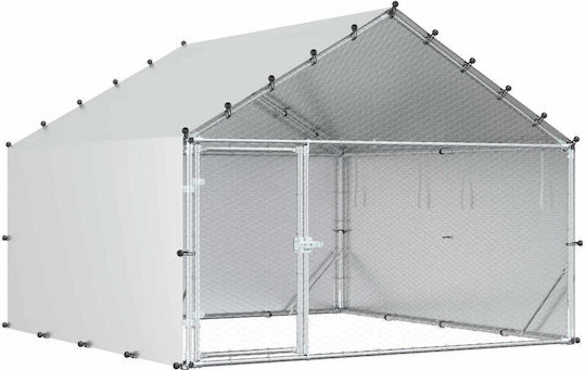 vidaXL Poultry Coop Galvanized Steel L2 x W2 x H1.5m