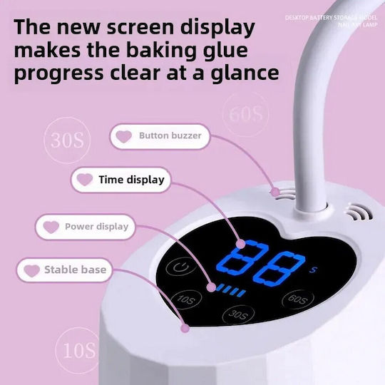 Rechargeable Nail Polish Curing Lamp UV / LED Battery 27W White