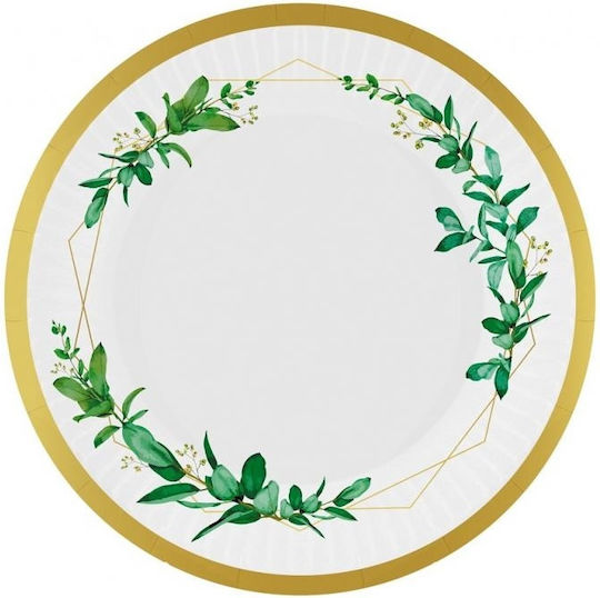 Paper Plates Leaves Birthday 18cm 6pcs
