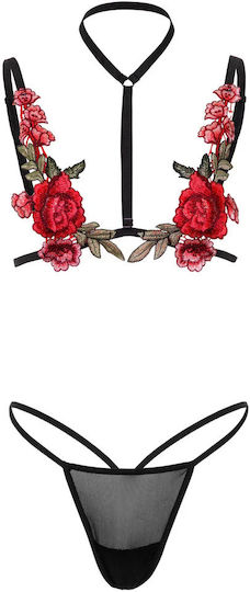 Roses Bra Panty Set S M