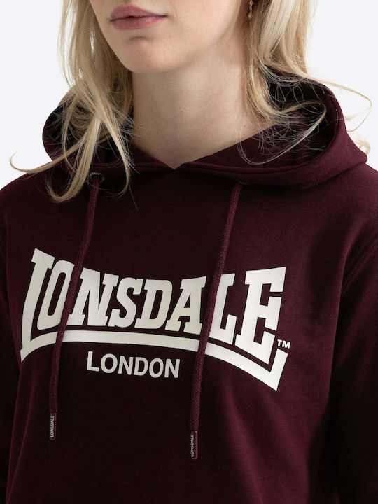 Flookburgh Γυναικείο Φούτερ με Κουκούλα Oxblood/chalk