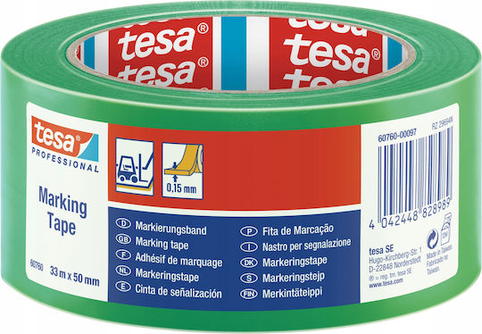 Tesa 60760 Taping Markierungsband aus Kunststoff in Grünem Farbe Länge 33m