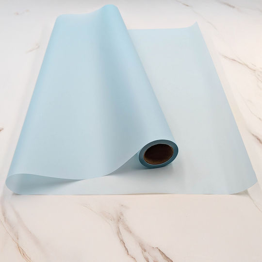 Matte Blumenfolie "matte 90er" Türkis Rolle 58cm X 20m