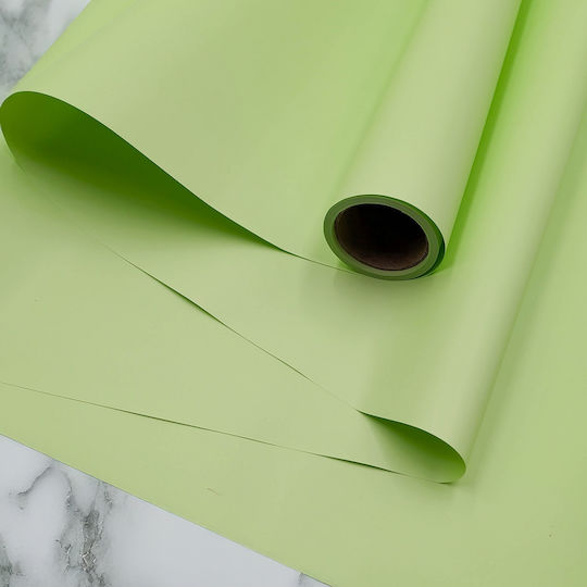 Floral Foil Elegant Green Mint Roll 58cm X 10m