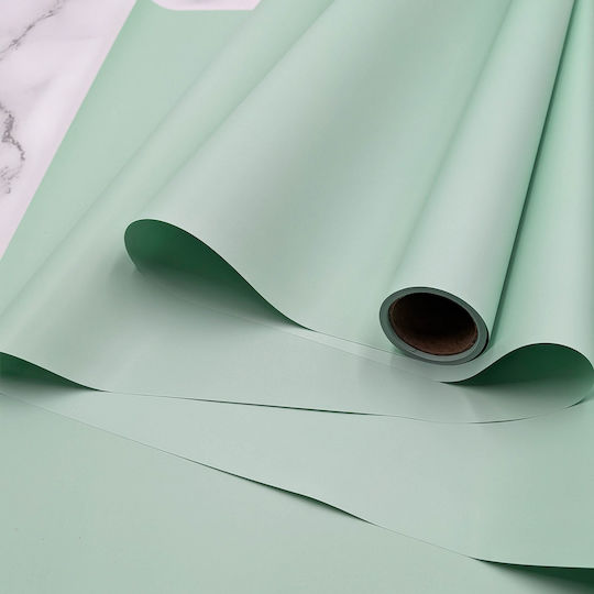 Floral Foil Elegant Pastel Green Roll 58cm X 10m