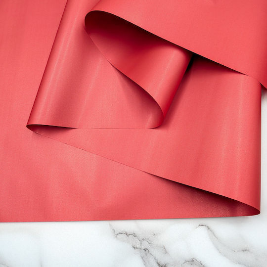 Scented Floral Foil Satin Aroma Coral Roll 50cm X 9m