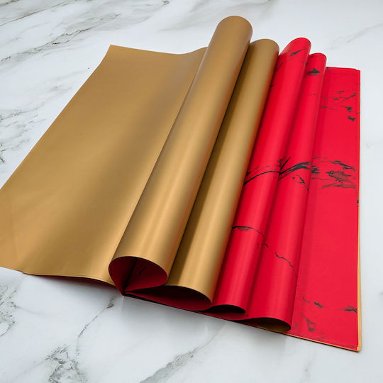 Floral Foil Stone&shine Red Sheets 56x56 Cm 20 Pcs