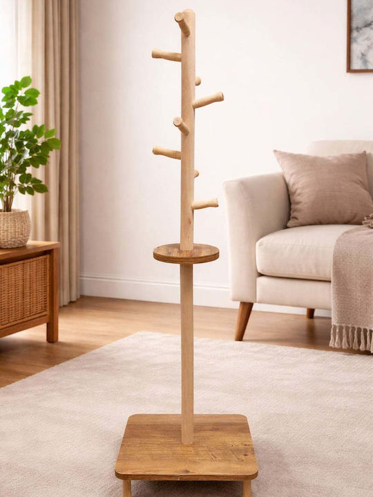 SteweHome Καλόγερος Ξύλινος Καφέ 131cm