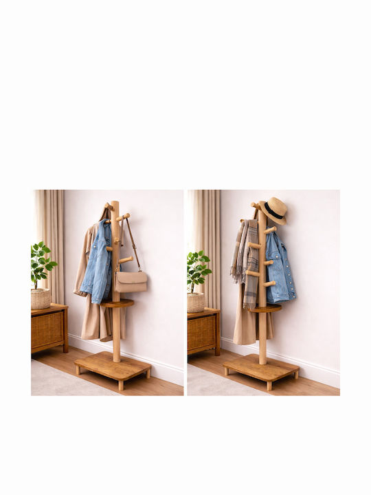 SteweHome Καλόγερος Ξύλινος Καφέ 131cm