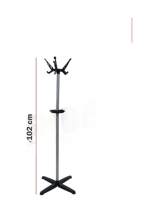 SteweHome Metallic Black Coat Rack 170cm