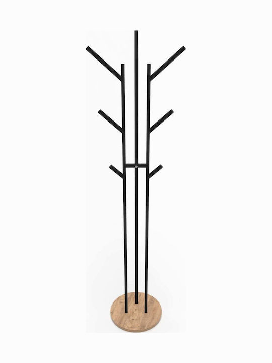 SteweHome Metallic Black Coat Rack 160cm