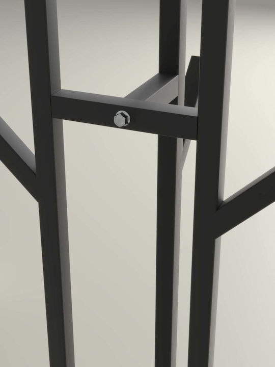 SteweHome Metallic Black Freestanding Coat Rack 160cm
