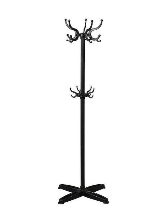 SteweHome Καλόγερος Μεταλλικός Μαύρος 170cm