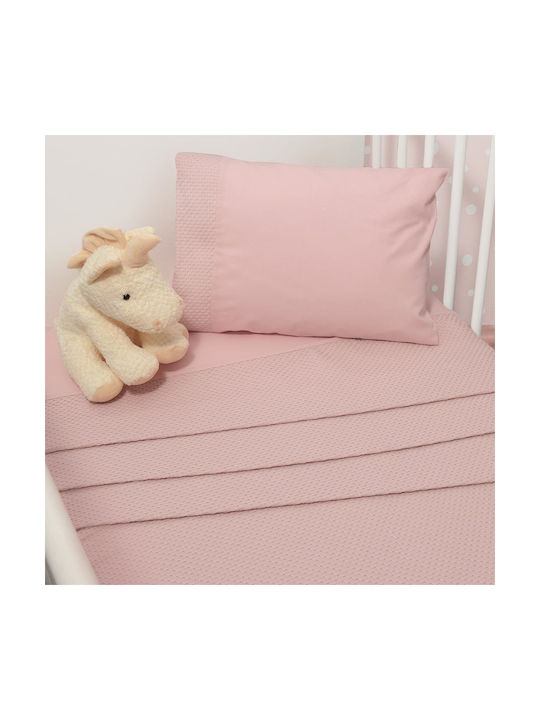 Baby Oliver Set Baby Sheets Cradle Cotton Des. 452 Pink 75x110cm