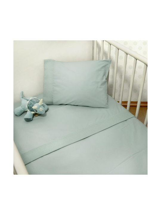 Baby Oliver Set Baby Sheets Cradle Cotton Des. 453 Green 75x110cm