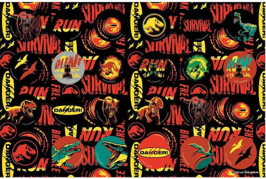 Drawing Pads Diakakis 40 Sheets Jurassic 23x33cm Stickers Stencils 000572018 Two Designs