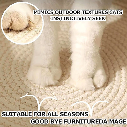 Cat and Small Dog Nest Knitted Natural Rope Summer Ventilated Bed Toy Ball M46xW46xH16cm White Brown