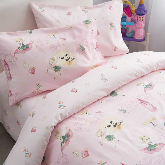 Vesta Home Kids Sheets Set with Elastic Band Pixi Pink 100x200cm