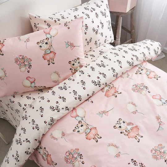 Vesta Home Kinderbettlaken Set Mit Gummizug Baumwolle Leopard 100x200cm