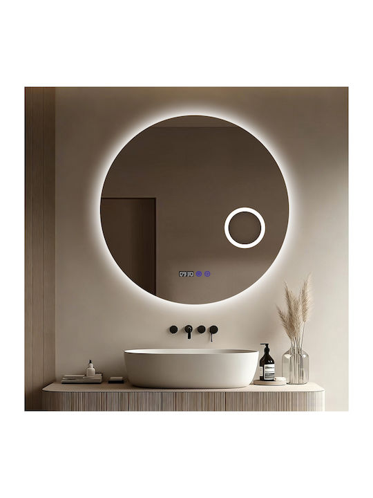 Futura Futura Vergrößerung Rund Badezimmerspiegel LED Berührung 70x70cm Weiß