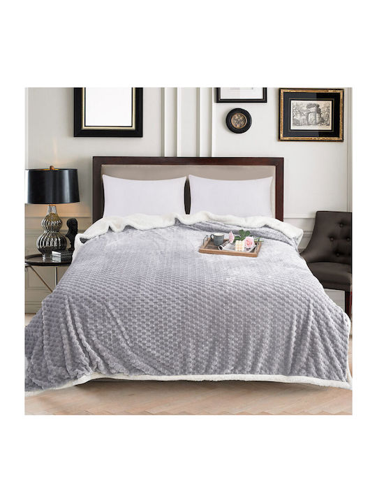 Το μεγάλο παζάρι Κουβέρτα Sherpa Μονή 160x240εκ. Γκρί