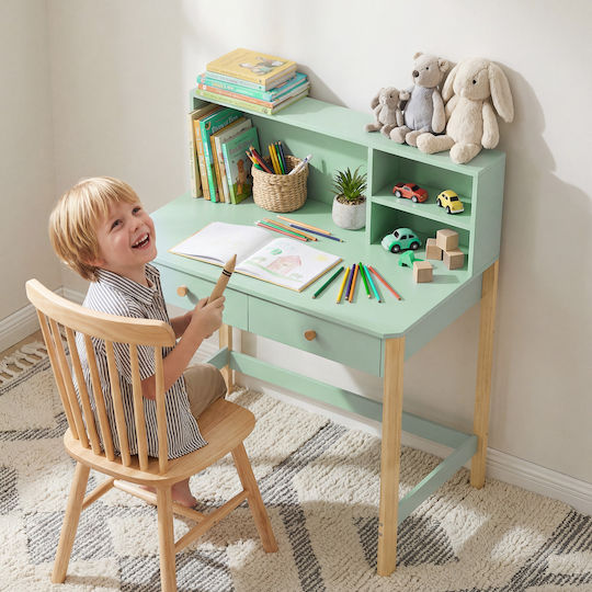Kids Desk Made of Melamine Green 90x52x105cm