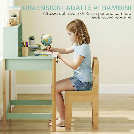 Kids Desk Made of Melamine Green 90x52x105cm