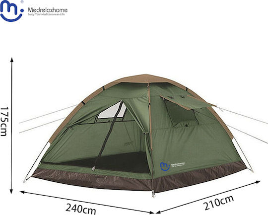 Medrelaxhome Camping Tent Set Of 2 Pieces Σετ Με Σκηνή Camping Με Προστασία Uv Και Πτυσ. Καρέκλα Παραλίας Compact Γκρι
