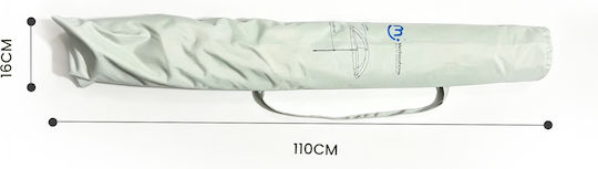 Medrelaxhome Umbrelă Pliabilă De Plajă Din Aluminiu Diametru 2m Cu Protecție UV Verde Set Cu Scaun Pliabil Compact