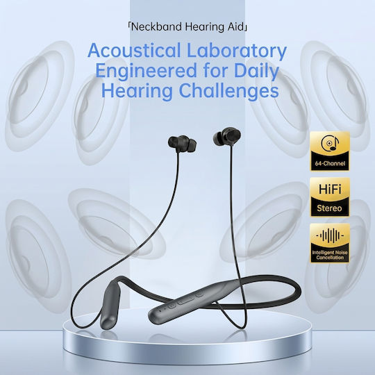 Neck Hearing Aid 64 Channels Sound Amplification 120db Rechargeable Hearing Aid